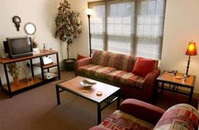 Relax in fully furnished apartment style housing. 